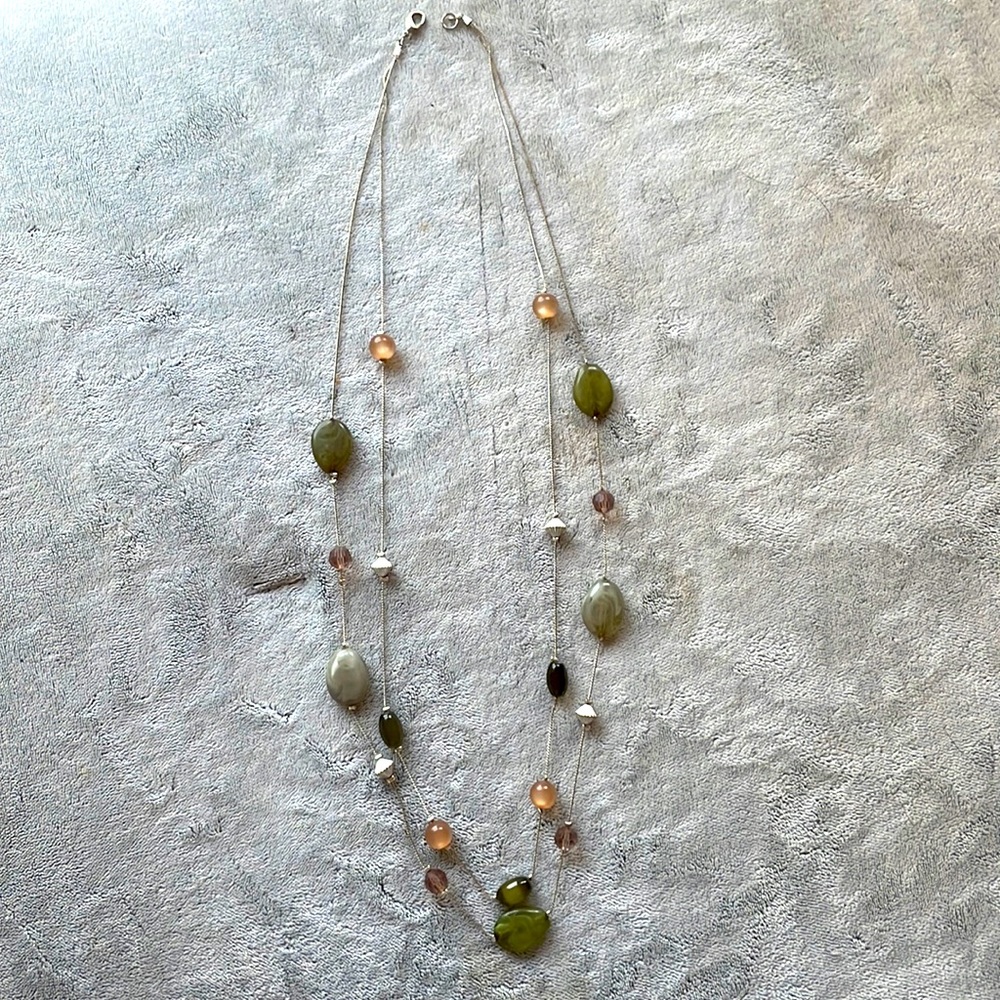 Fashion Jewelry Beaded Long Necklace 16” Drop